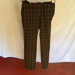 Brown plaid dress pants